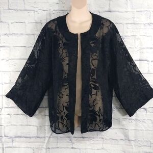 🔵BOGO FREE🔵 Kimono Jacket Topper Open Front Long Sleeve Floral Sz L
